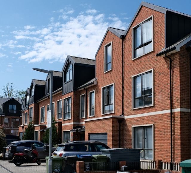 Townhouses with black window frames
